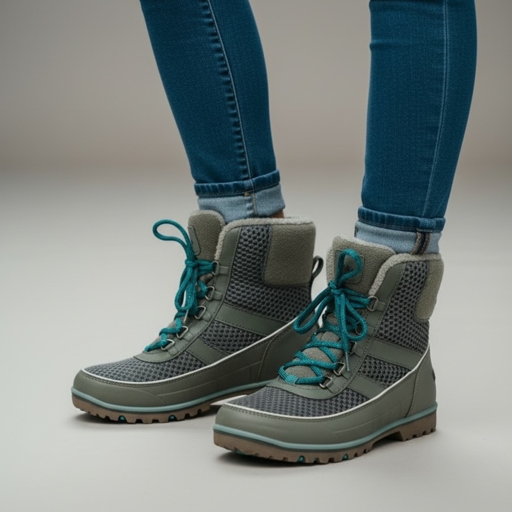 NEW Sorel Tivoli II Green Teal Waterproof Winter Lace Up Boots Women Size 7.5 - Picture 11 of 11